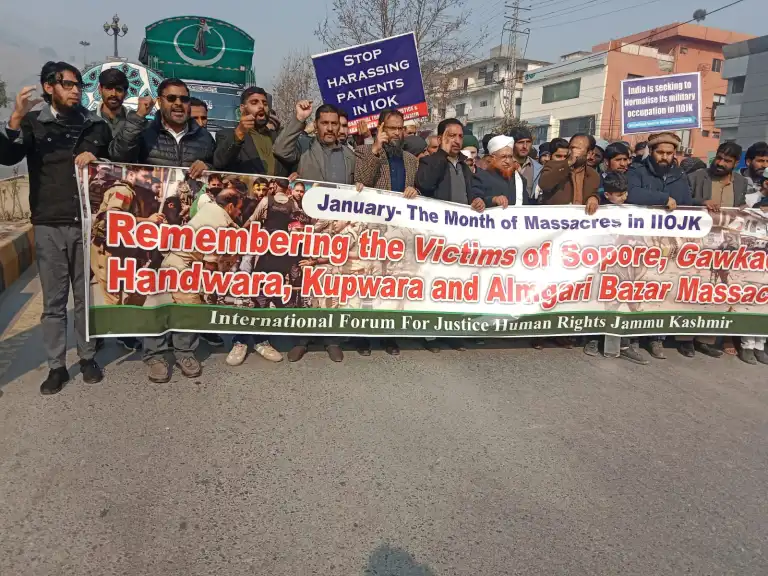 Protest demonstration against various incidents of massacre in Muzaffarabad