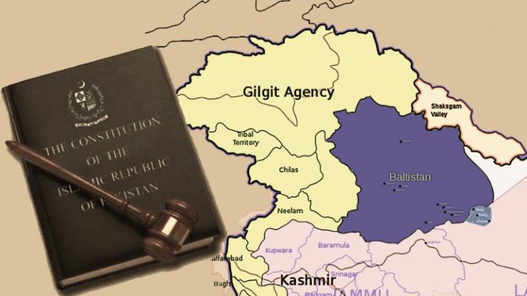 What is the status of Gilgit-Baltistan in the constitution of Pakistan?