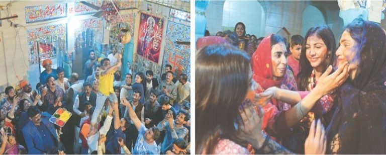 The Hindu community in Rawalpindi celebrated the festival of colors with enthusiasm