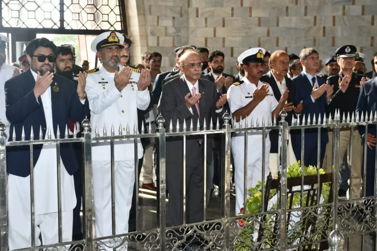 After becoming the President of Pakistan, Asif Zardari's visit to Mazar-i-Quaid