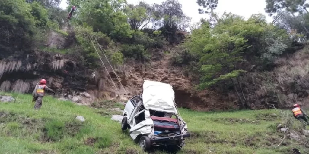 Abbottabad: One person died after a forest department pickup fell into a ditch