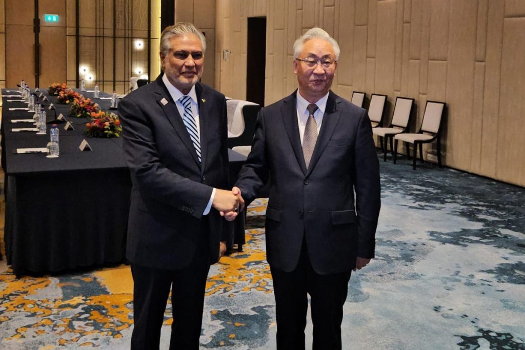 Federal Foreign Minister Ishaq Dar met with Chinese Vice Premier Ching Guo Ching