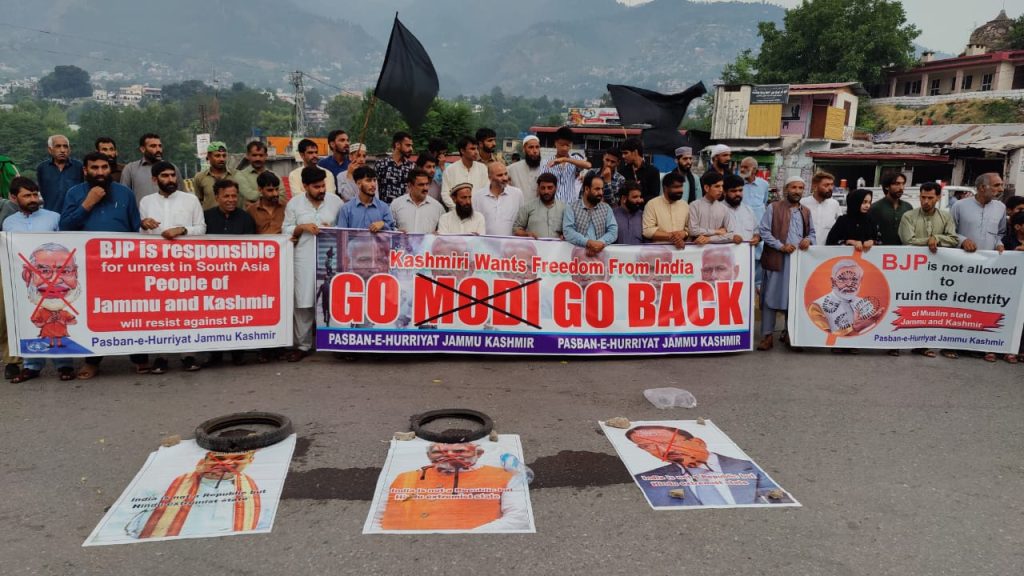 Muzaffarabad Protest against Narendra Modi's visit to occupied Jammu and Kashmir