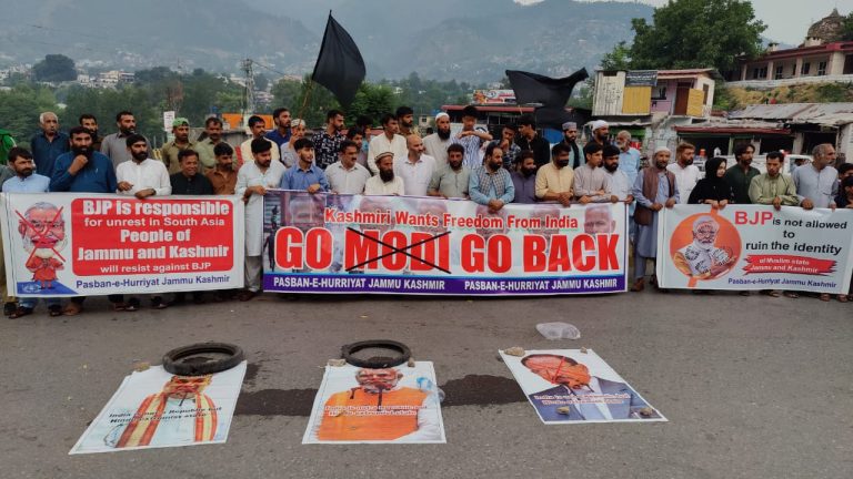 Muzaffarabad Protest against Narendra Modi's visit to occupied Jammu and Kashmir