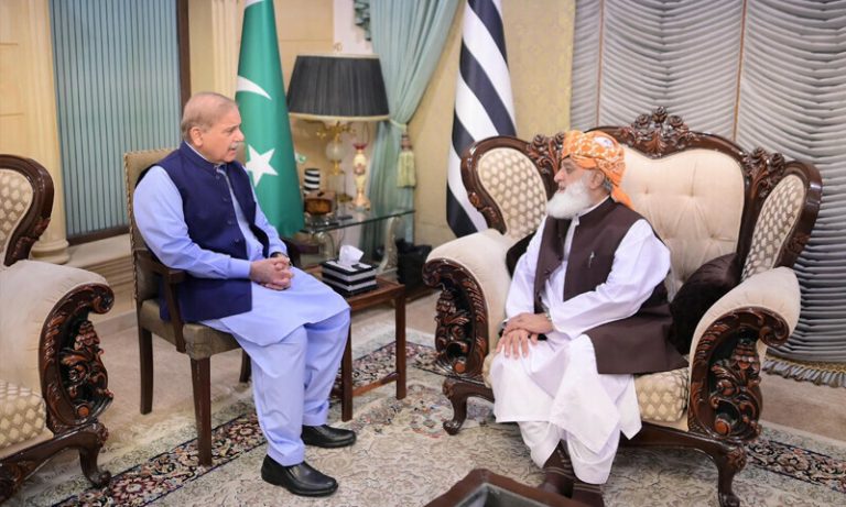 Prime Minister Shehbaz Sharif met JUI chief Maulana Fazlur Rehman