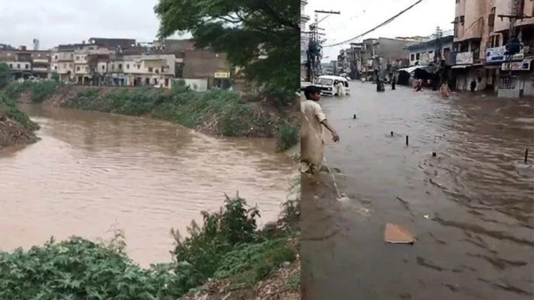 Rawalpindi The water level in Nalla Lai is high due to rain