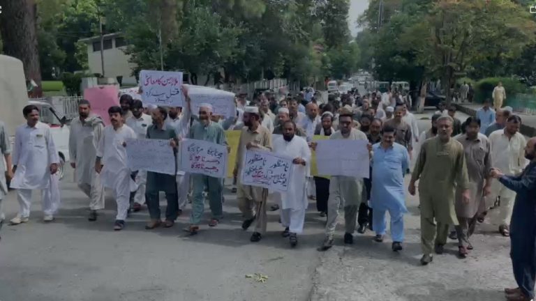 Abbottabad Employees protest against closure of utility stores