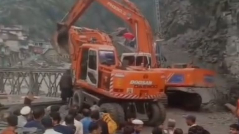 Mansehra The repair work of the flood-affected bridge has been started