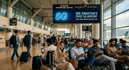 اسلام آباد ائیر پورٹ پر فائیو جی سروسز کا دائرہ وسیع کرنے کا فیصلہ Decision to expand 5G services at Islamabad Airport