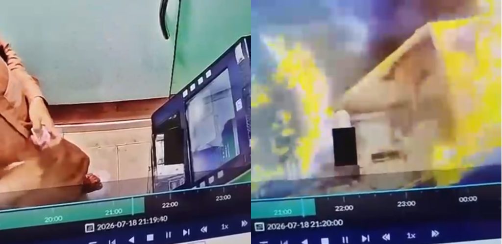 کراچی؛ نامعلوم شخص نے پیٹرول چھڑک کر اے ٹی ایم کو آگ لگا دی