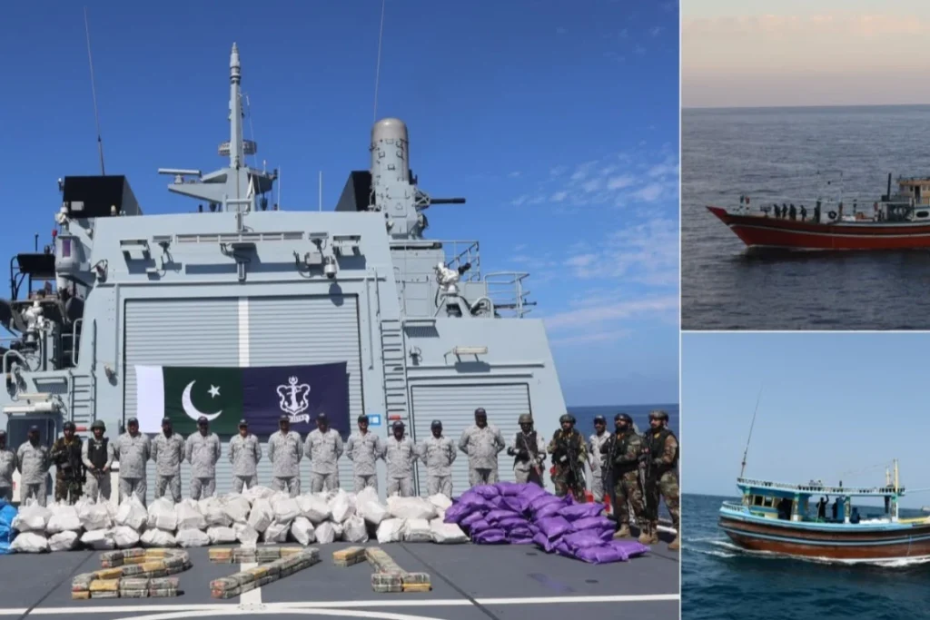 پاک بحریہ کے سمندر میں 2 بڑے آپریشنز، 96 ملین ڈالر کی منشیات ضبط
